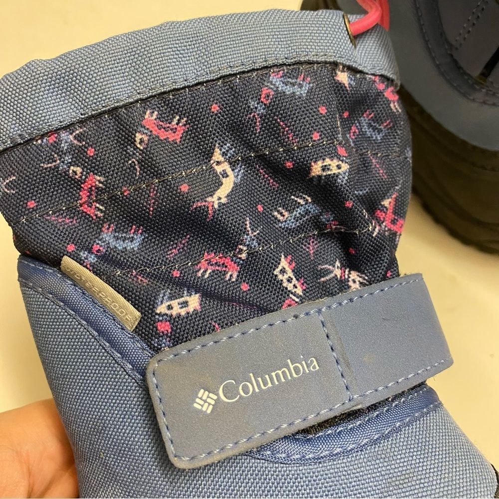 Columbia toddler Powderbug Plus II Print snow Boots girls kids youth 6 EUC - Picture 7 of 9